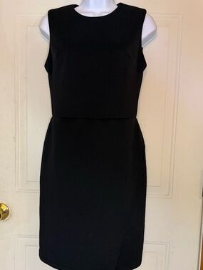 Calvin Klein Black Sheath Dress Size 4 Career Interview Office Career Wear